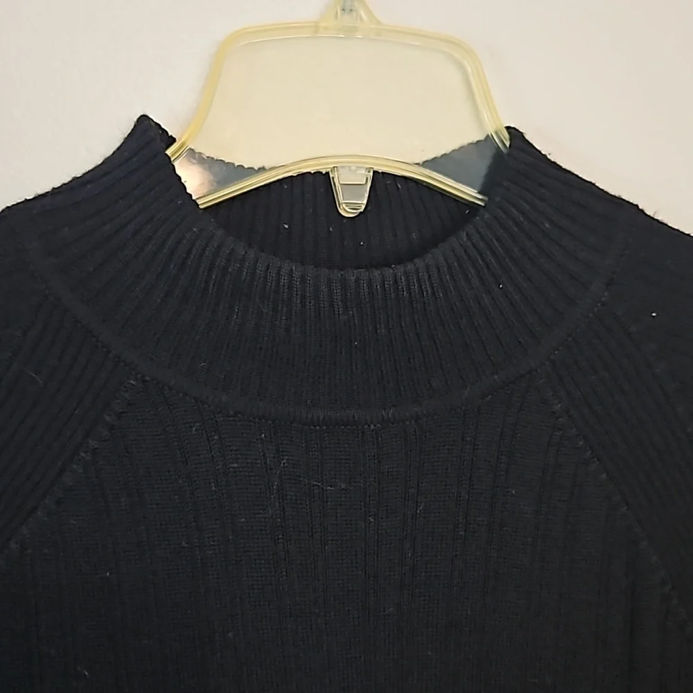 Karen Scott Black Wool Knit Sweater Small